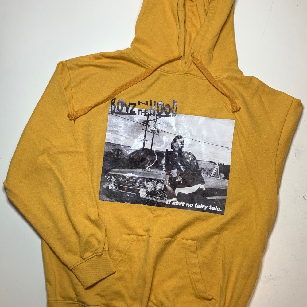 Philcos Boyz N The Hood B&W Impala Hoodie in Mustard Yellow Size M